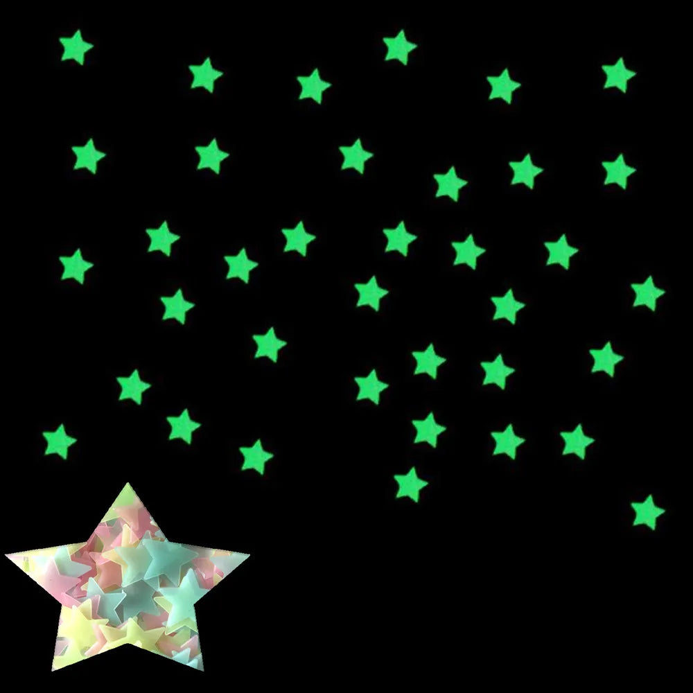 Glow In The Dark Star Stickers, Multi Color Night Light Decorations