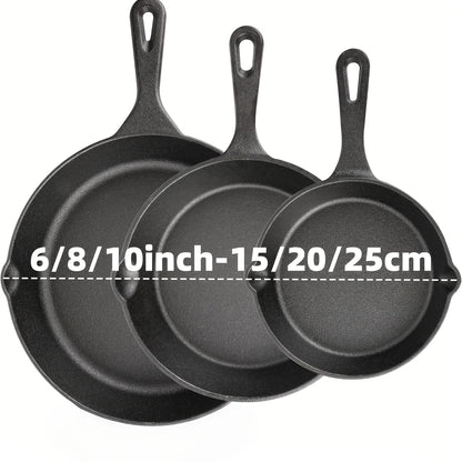 Cast Iron Skillet Set (3PCS - 6/8/10 Inch)