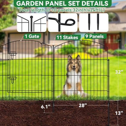 Decorative Garden Fence w/Gate