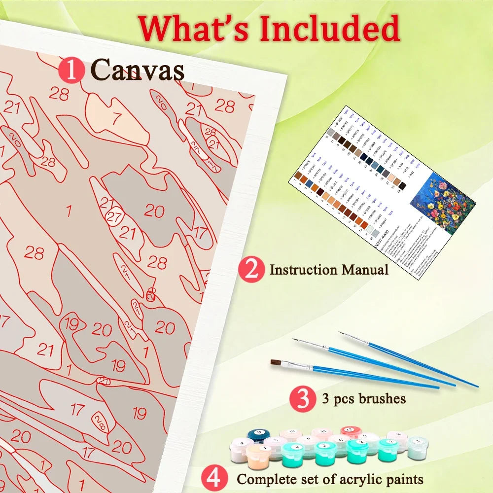 Flower Bed Art Paint By Numbers Craft Kit