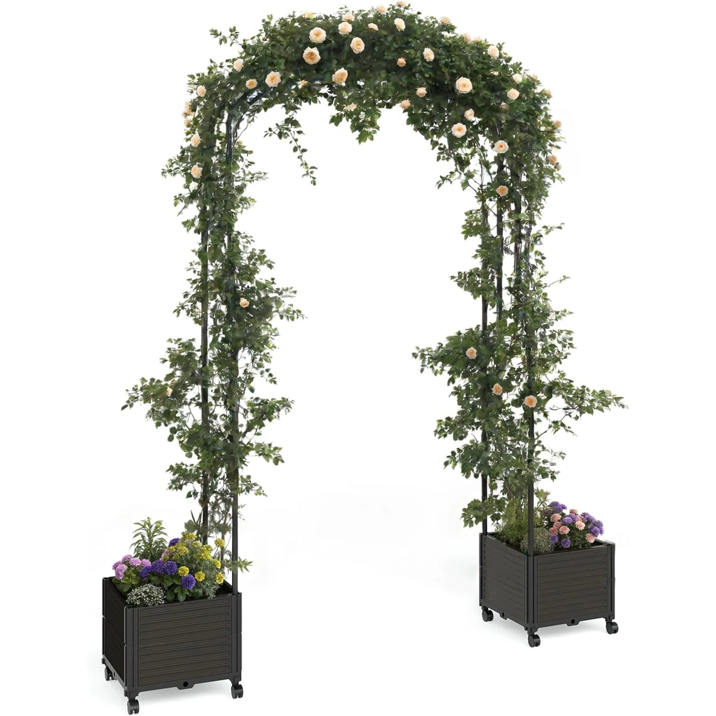 Raised Garden Bed w/Trellis Arch  & Wide Raised Planter Box
