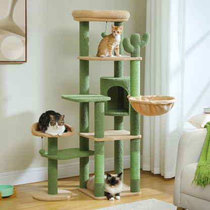 Multi-Level Cat Tree With Scratching Post and Hammock
