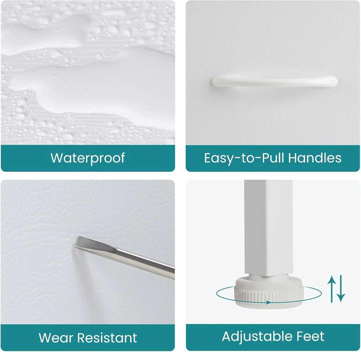 7 Drawer Dresser with Metal Frame and Wooden Top