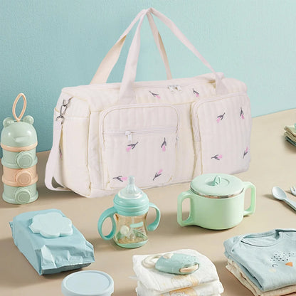 Quilted Large Capacity Baby Diaper Bag