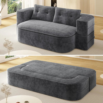 King Size Convertible Folding Sofa Bed, Corduroy Boneless