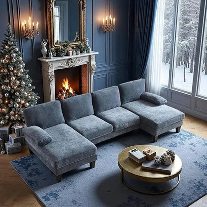 Sectional U-Shaped Sofa with Double Chaise