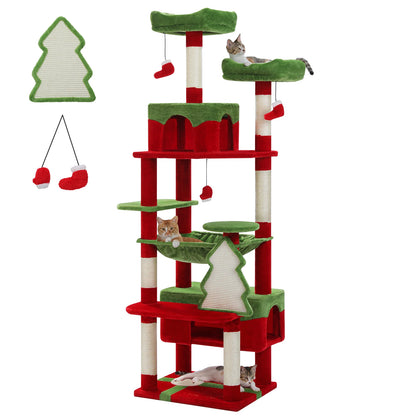 Large Cat Tree with Scratching Posts and Spacious Hammock