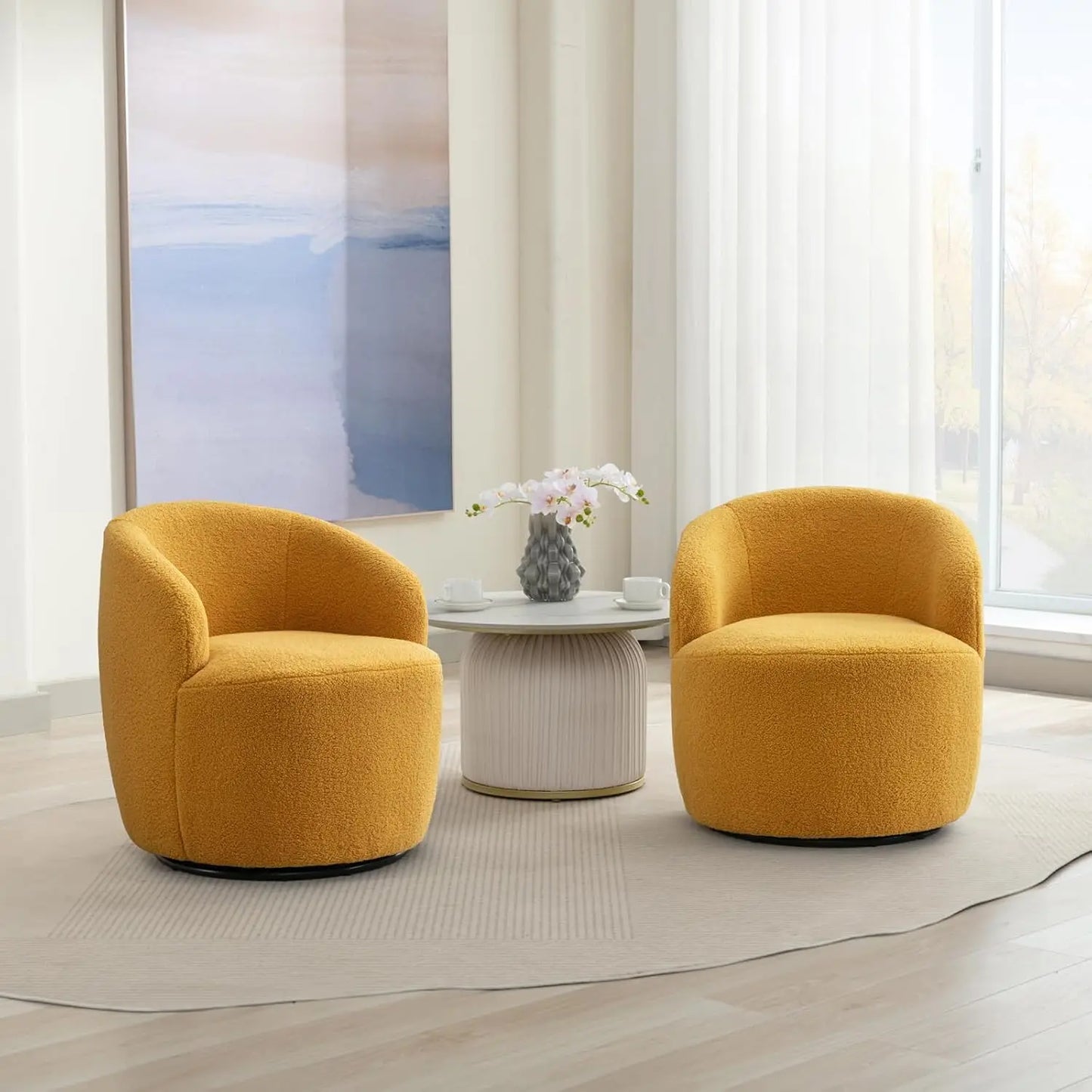 360° Swivel Barrel Chair Set of 2