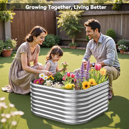 4-Pack Galvanized Steel Raised Garden Beds
