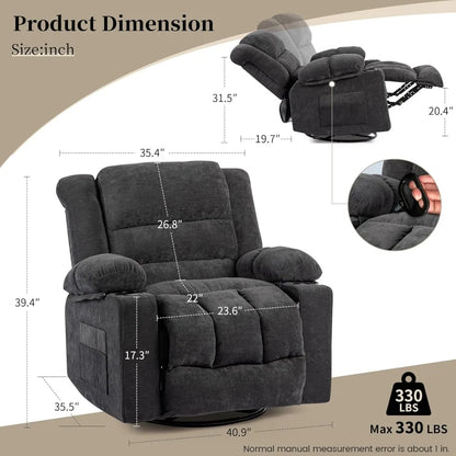 Modern Ergonomic Rocker/Recliner with 360 Degree Swivel