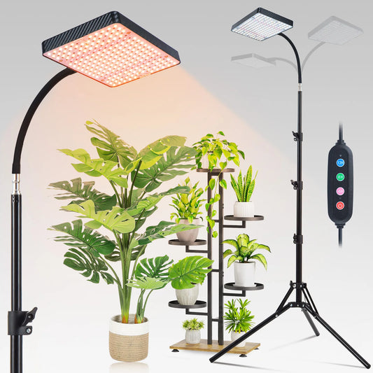 Tripod Standing Grow Lights w/Stand and Timer, 24"-64" Height Adjustable