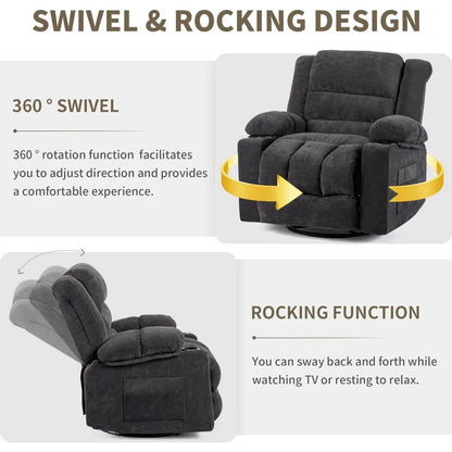 Modern Ergonomic Rocker/Recliner with 360 Degree Swivel