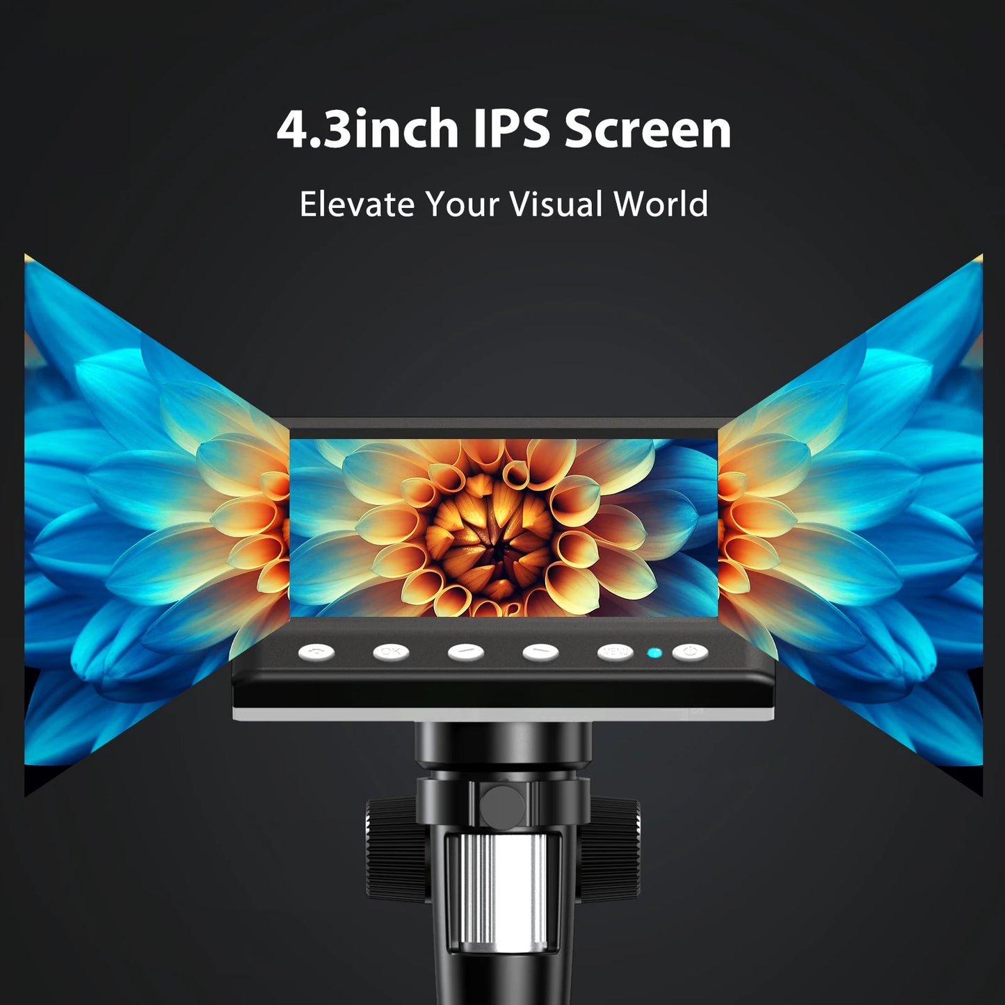 4.3'' Digital Microscope 1000X Coin Microscope 1080P Video Microscope With 8 LEDs