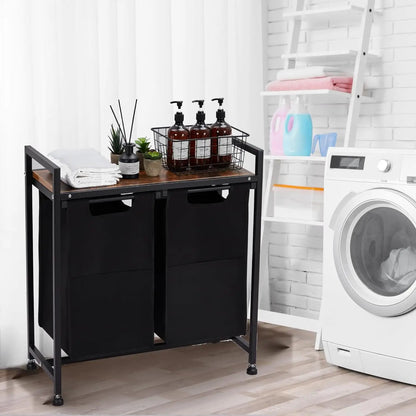 Laundry Hamper Sorter, Removable Bags & Shelf