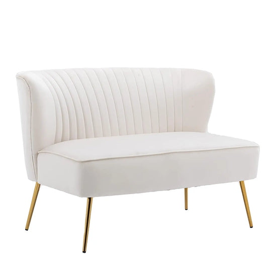Velvet Contemporary Velvet Upholstered Love Seat
