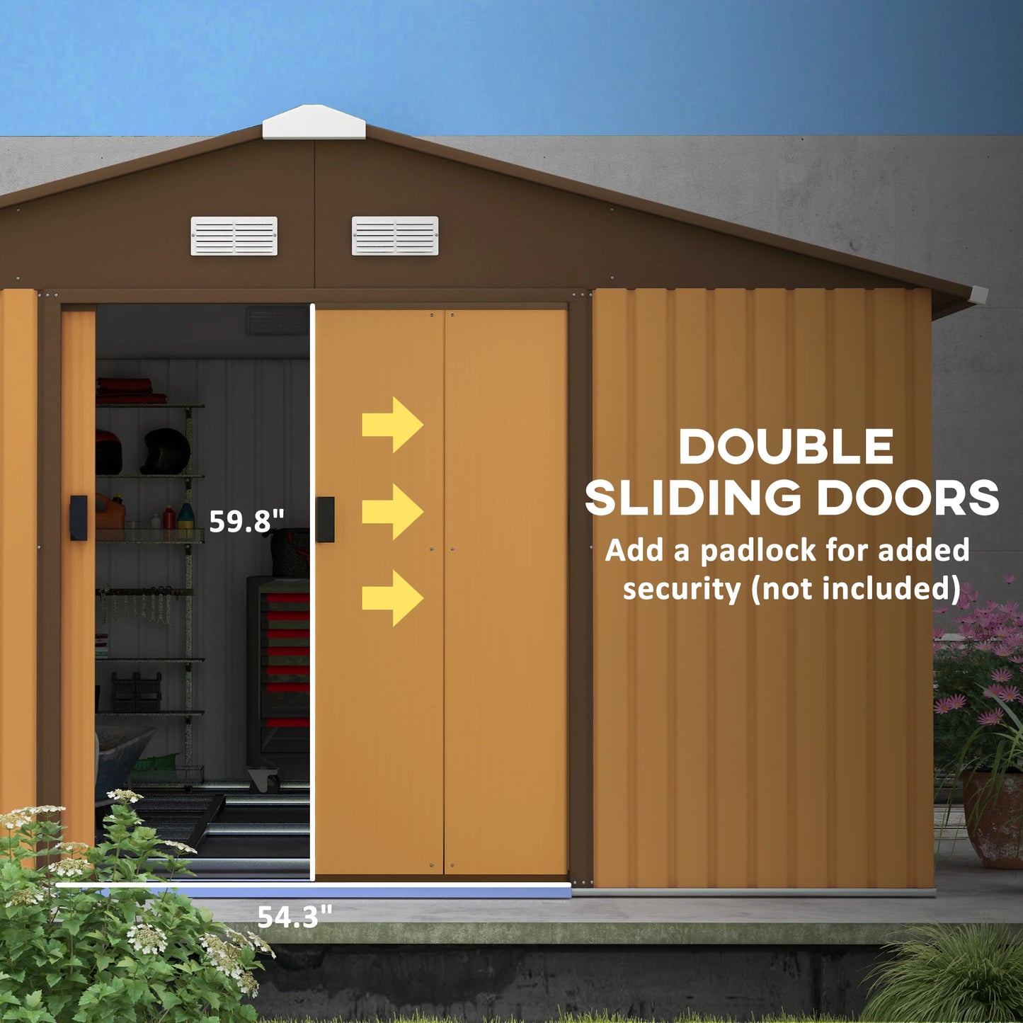 13' X 11' Steel Outdoor Utility Storage Tool Shed