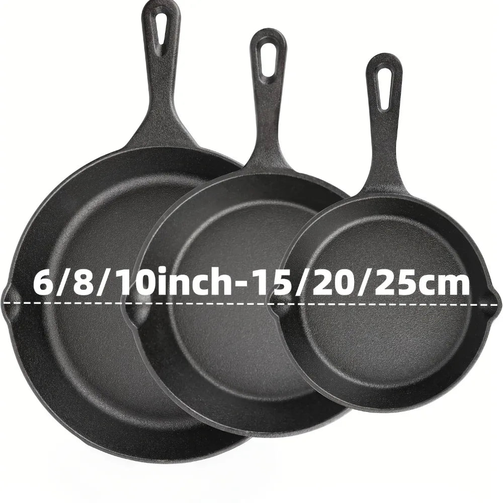 Cast Iron Skillet Set (3PCS - 6/8/10 Inch)