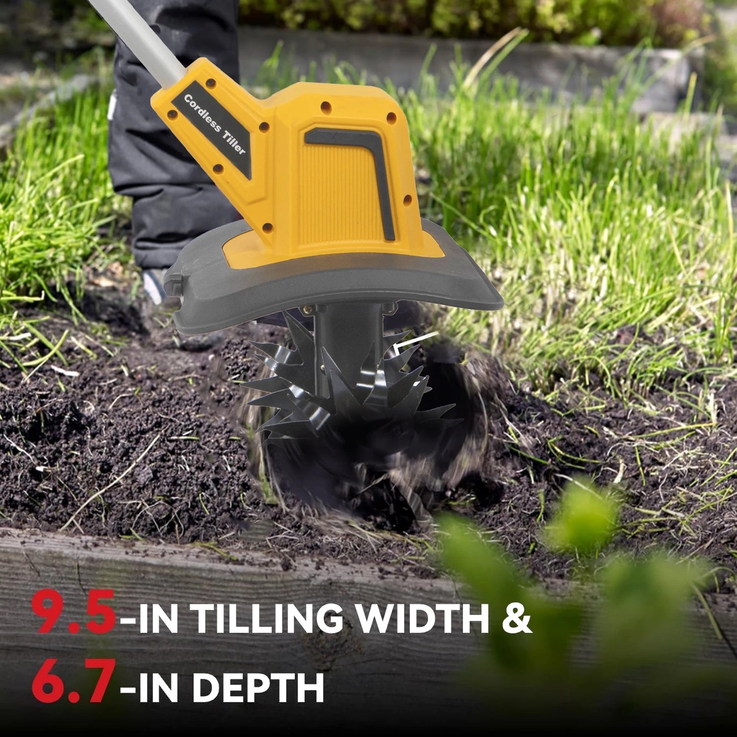Mini Electric Tiller w/Lithium Battery