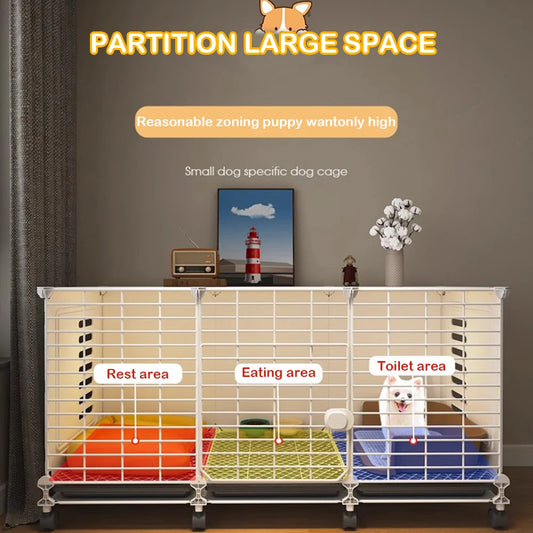 Dog Kennel w/Wheels & Tray