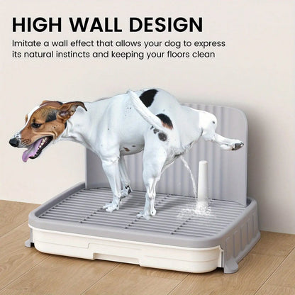 Dog Potty Tray w/Protection Wall, No Leak, Keep Paws Dry & Floors Clean