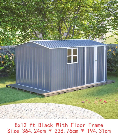 XL Heavy-Duty Steel Storage Shed w/Window & Hinged Door
