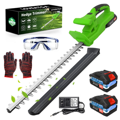 20-Inch Cordless Electric Hedge Trimmer, Double Blade, Handheld