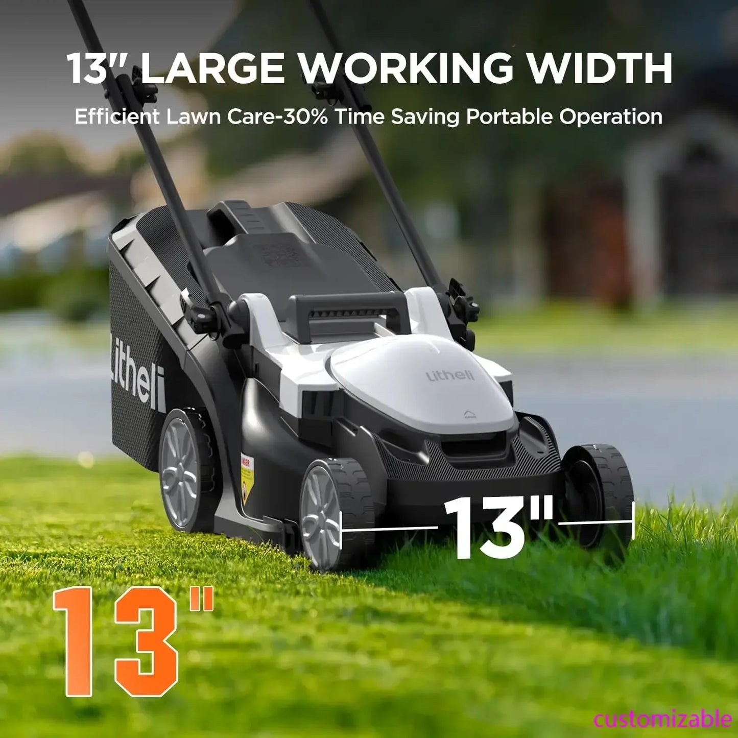 Electric Lawn Mower 13 Inch, 5 Heights Adjustment, U20 Series 20V