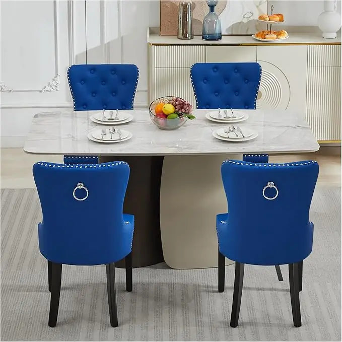 Velvet Tufted Upholstered Dining Room Chair with Stainless Steel Legs