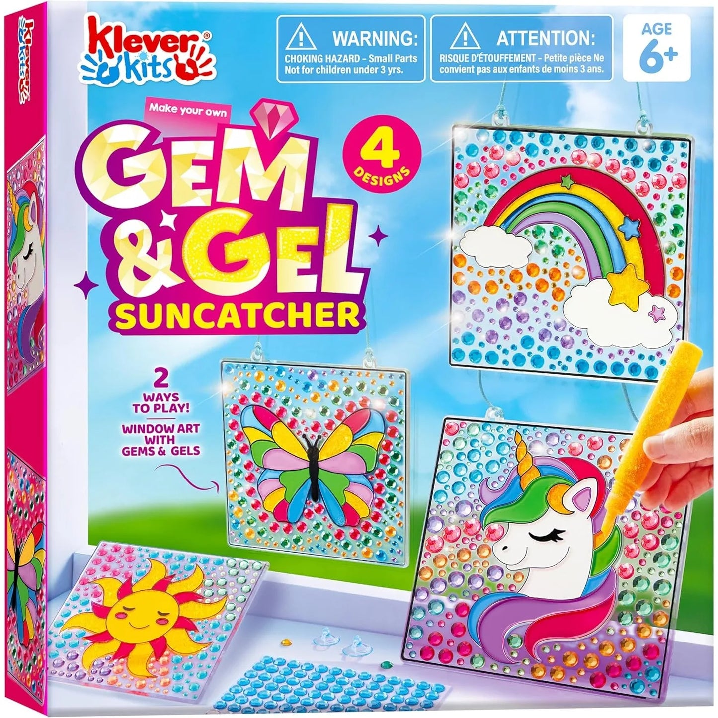 4PCS Window Art 2-in-1 Gems and Gels Suncatcher