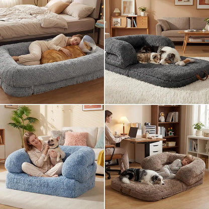 Foldable 3-in-1 Orthopedic Giant Bean Bed w/Waterproof Liner