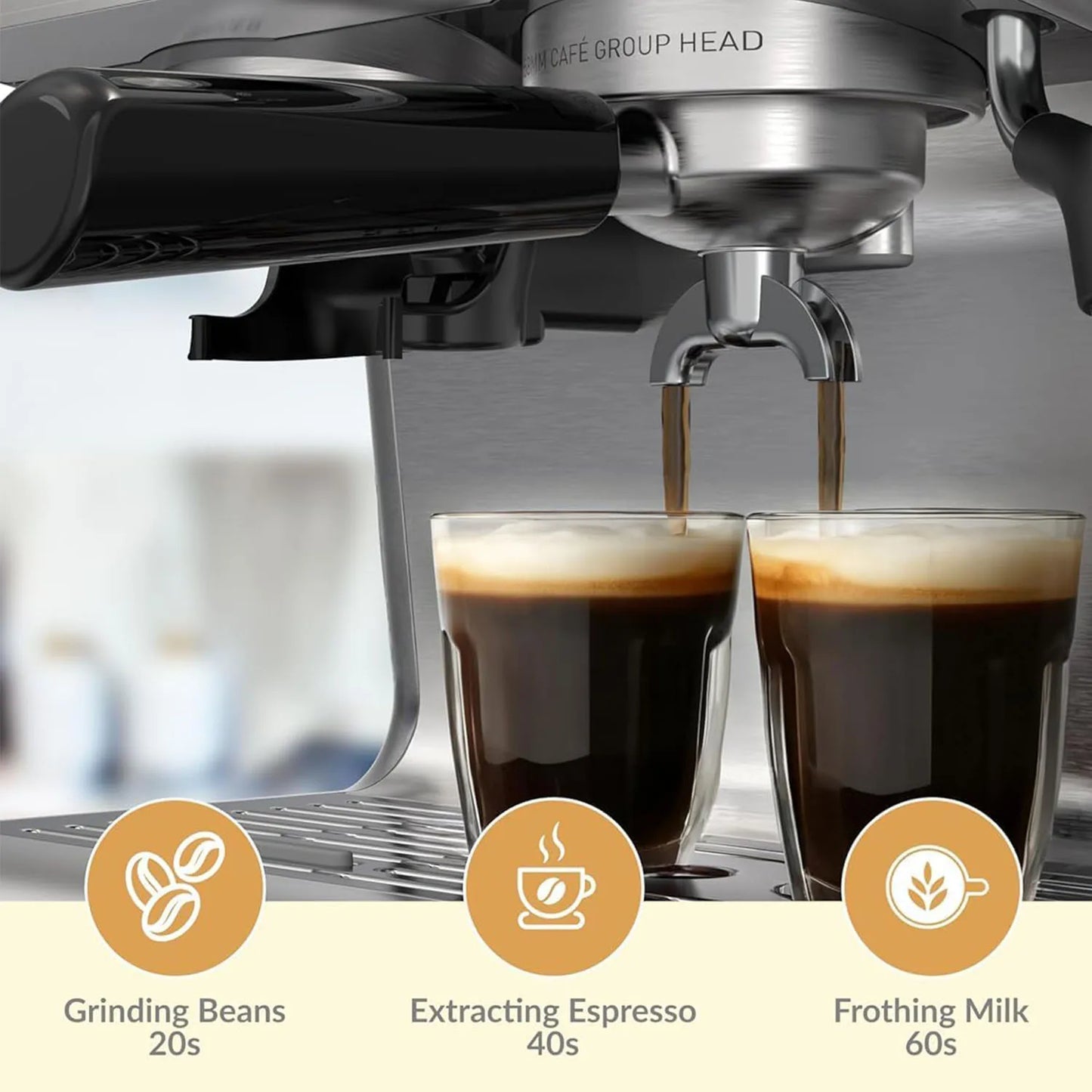 Espresso Coffee Machine with Grinder
