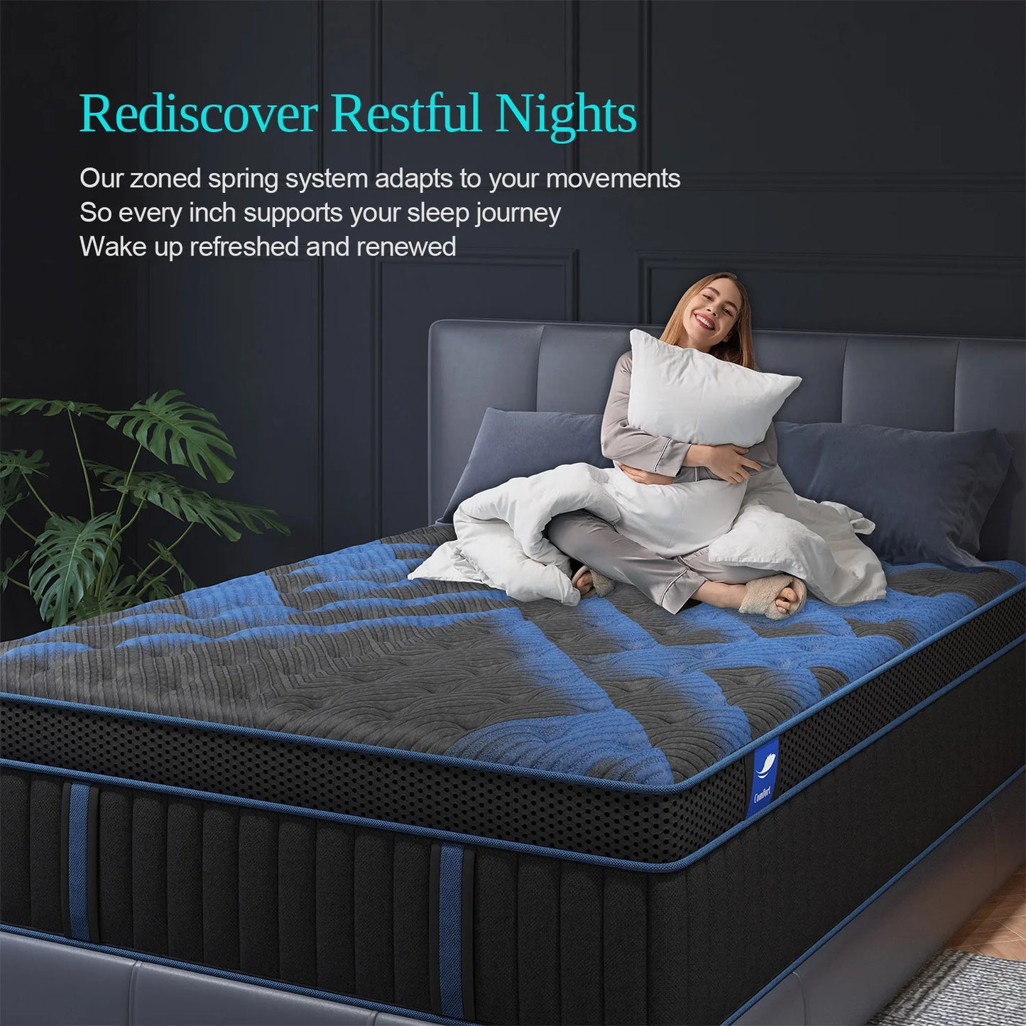 Gel Memory Foam Hybrid Pocket Spring Mattress Medium Firm Motion Isolation
