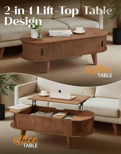 Modern Oval Lift Top Coffee Table