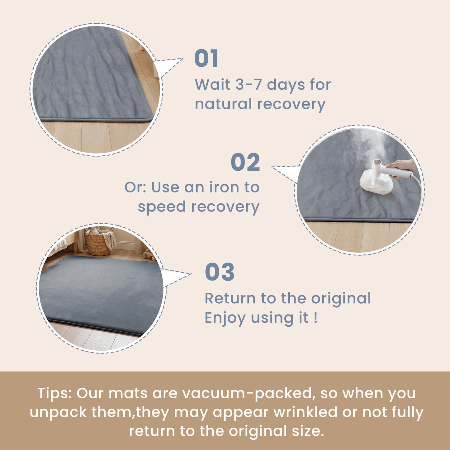 1.3 inch Thick Non-Slip Baby Play Mat for Tummy Time