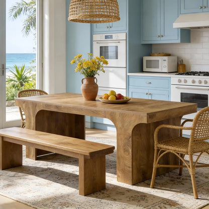 Farmhouse Modern Style Dining Table with Arch Design