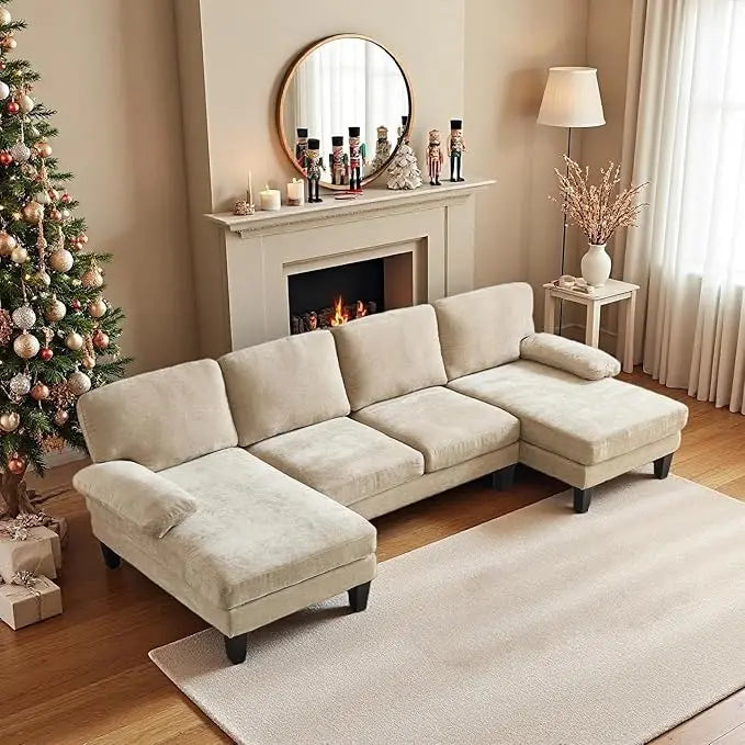 Sectional U-Shaped Sofa with Double Chaise