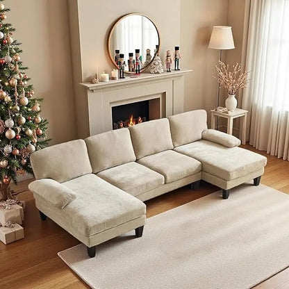 Sectional U-Shaped Sofa with Double Chaise