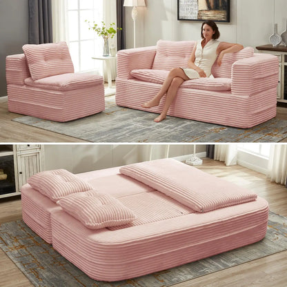 King Size Convertible Folding Sofa Bed, Corduroy Boneless