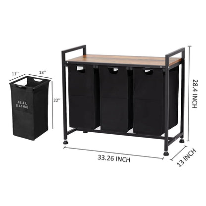 Laundry Hamper Sorter, Removable Bags & Shelf