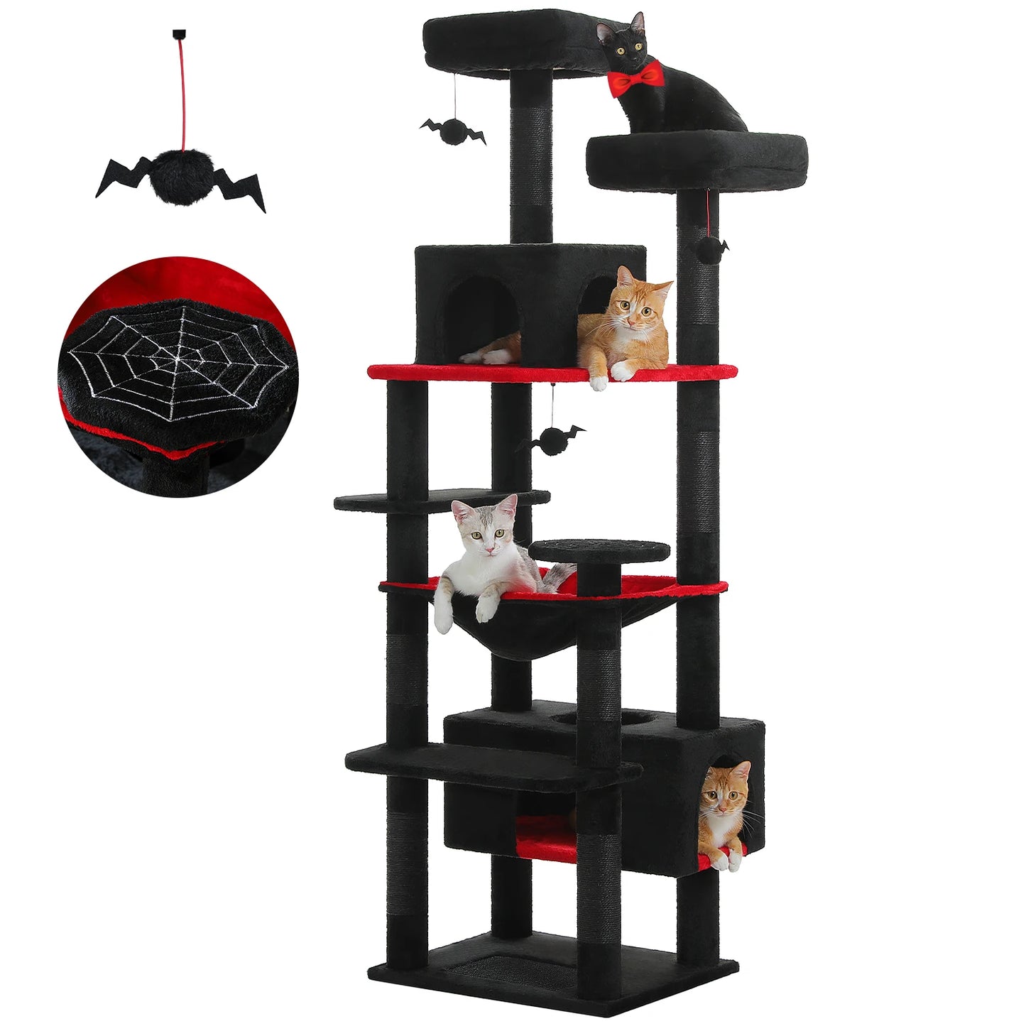Large Cat Tree with Scratching Posts and Spacious Hammock