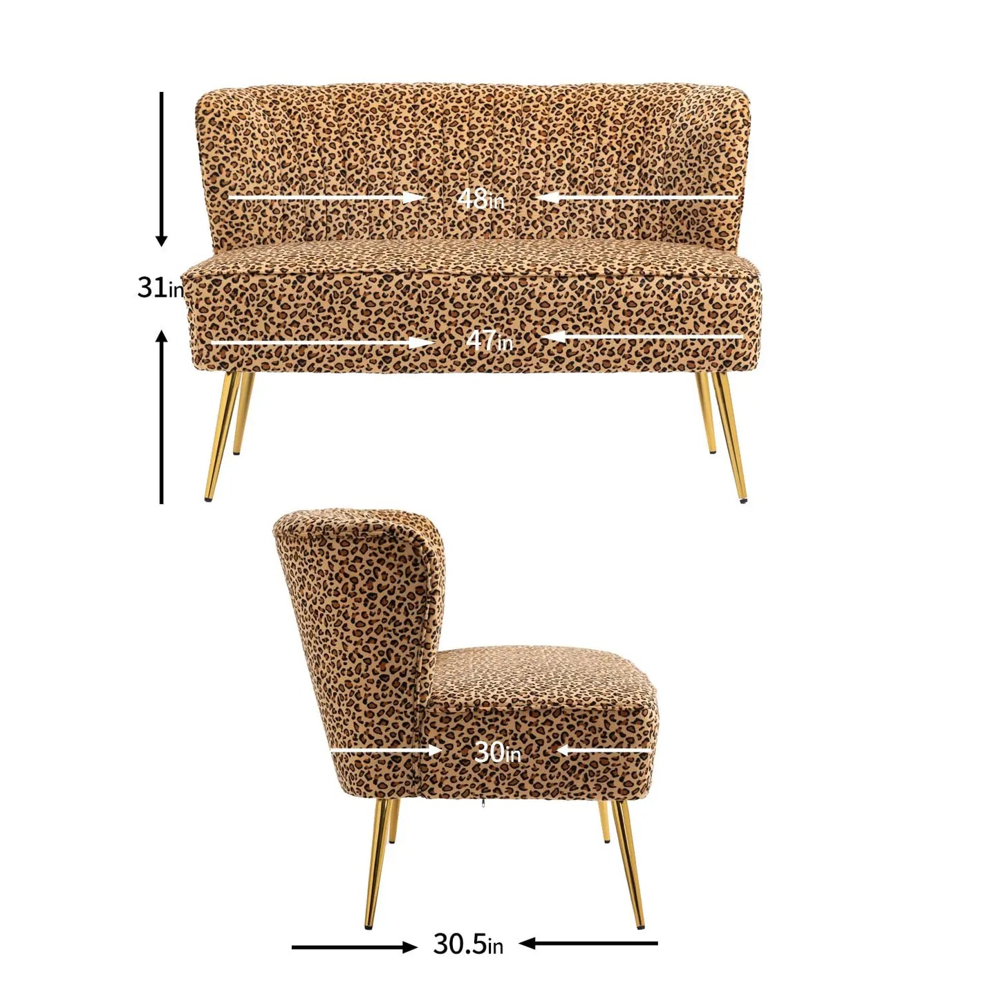 Velvet Contemporary Velvet Upholstered Love Seat