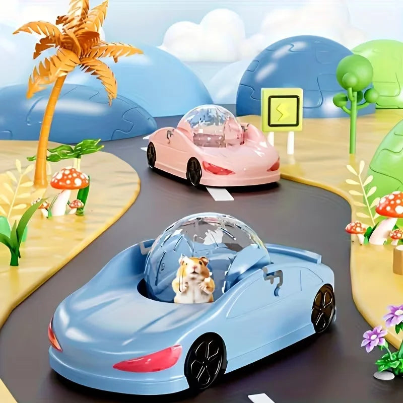 Pet sports car toy with rolling balls