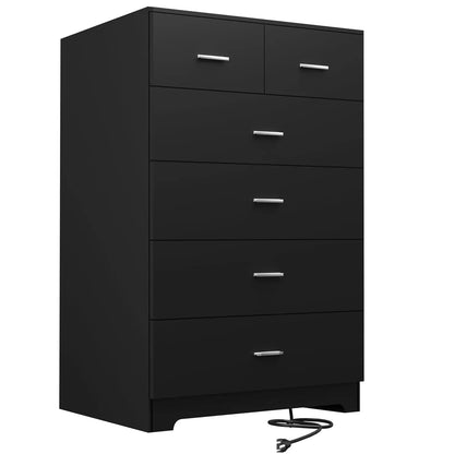Wooden Dresser with Power Outlets