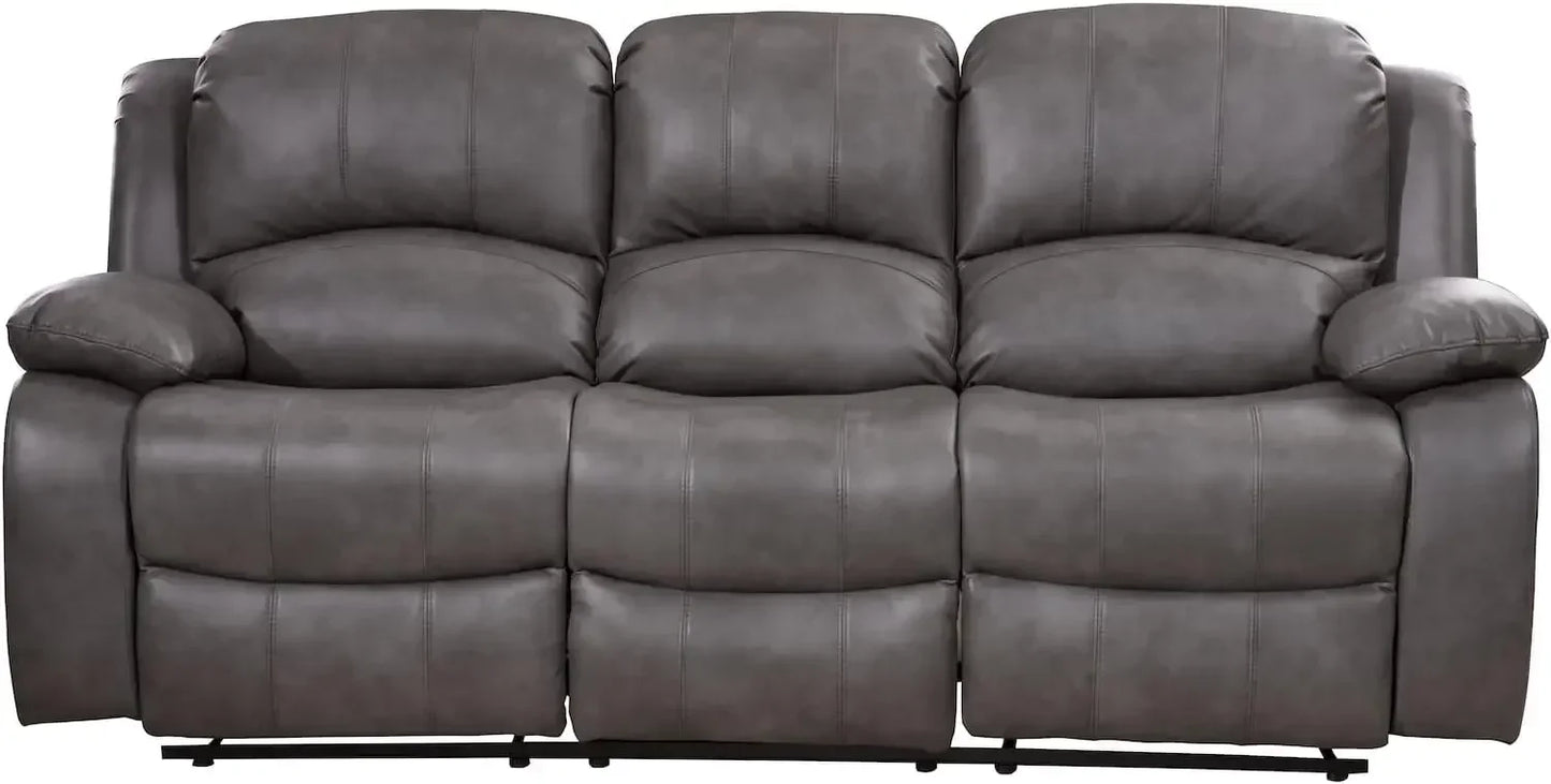 2PC Leather Air Reclining Sofa Loveseat Set