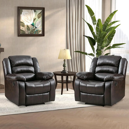Recliner Chair Set of 2, with Overstuffed Arm and Back