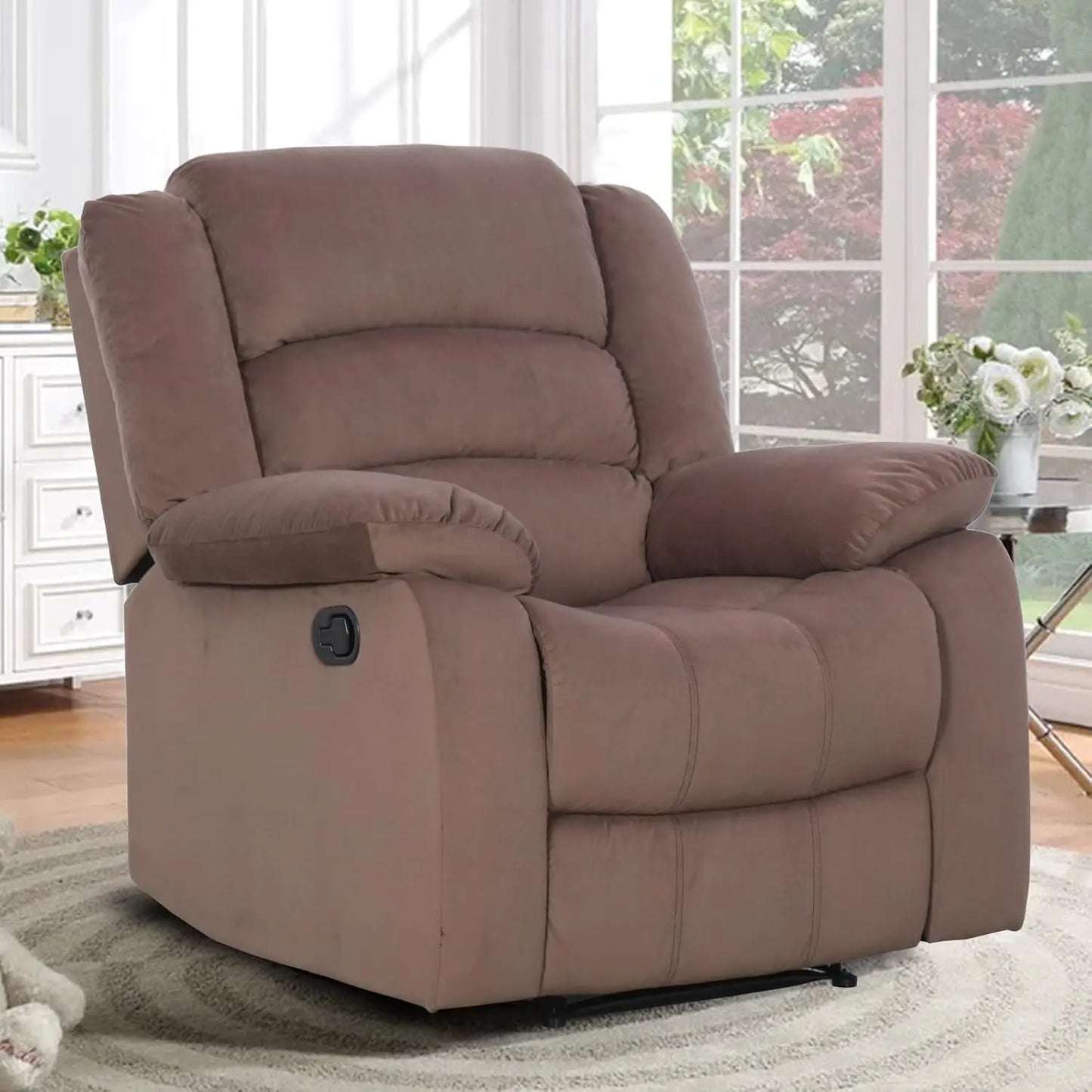 Recliner Chair Set of 2, with Overstuffed Arm and Back