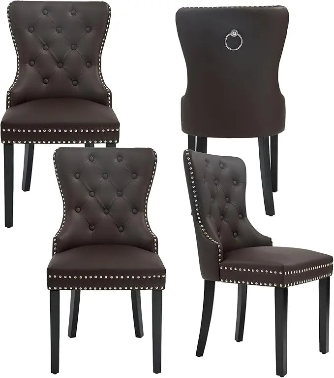 Velvet Tufted Upholstered Dining Room Chair with Stainless Steel Legs