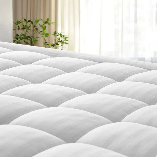 Deep Pocket Thick Mattress Pad with Breathable Cotton Cover