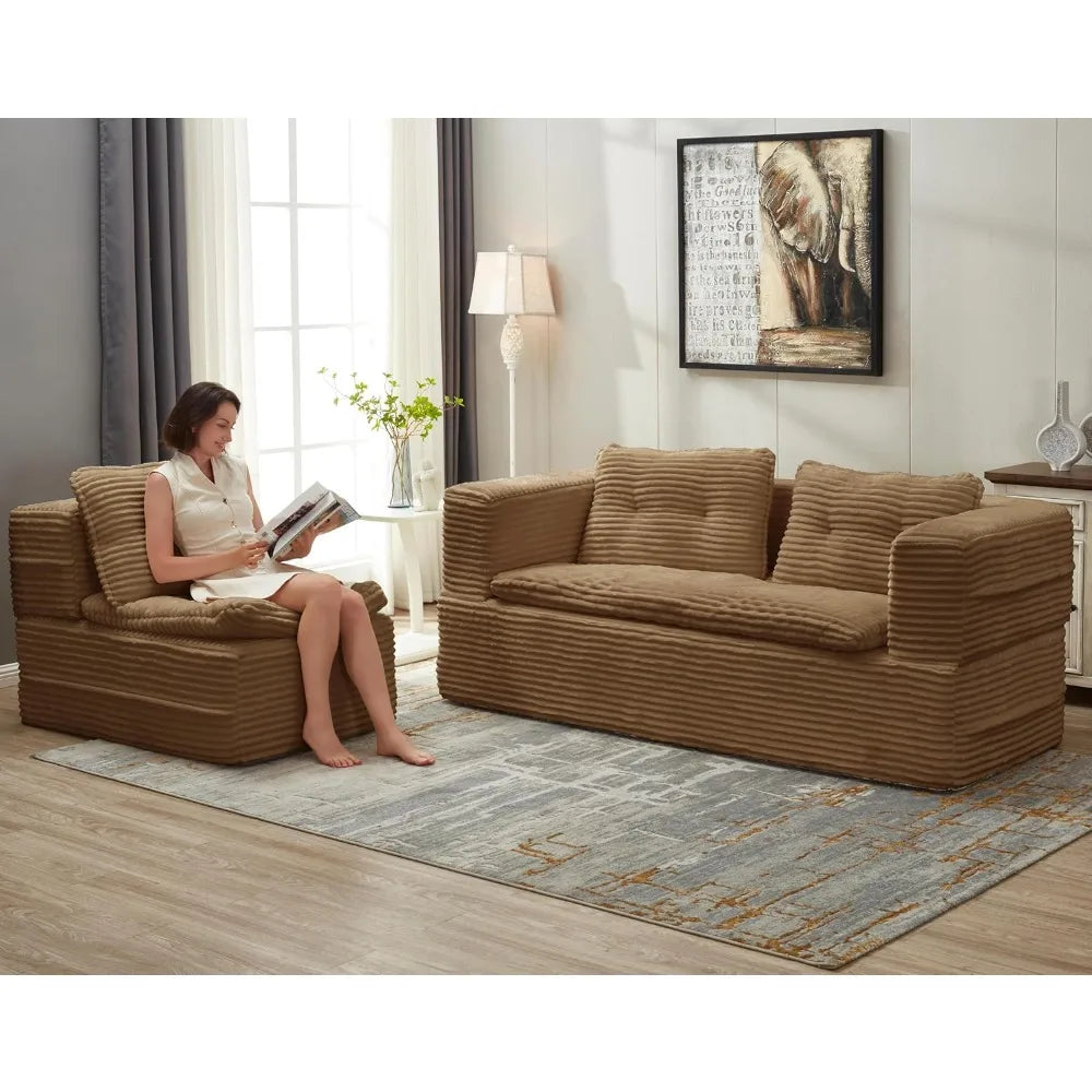 King Size Convertible Folding Sofa Bed, Corduroy Boneless