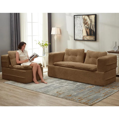 King Size Convertible Folding Sofa Bed, Corduroy Boneless